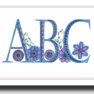 ABC Flowers - Blue, Pink and Purple - Children/Nursery Printable