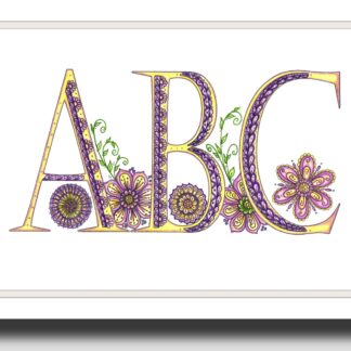 ABC Purple, Pink and Yellow - Children, Nursery Printable