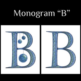 Printable Monogram  - "B" - Blue and Grey Geometric