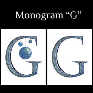 Printable Monogram  - "G" - Blue and Grey Geometric