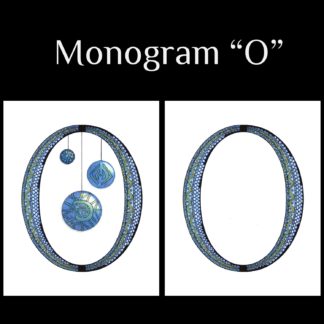 Printable Monogram  - "O" - Blue and Grey Geometric