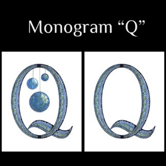 Printable Monogram  - "Q" - Blue and Grey Geometric