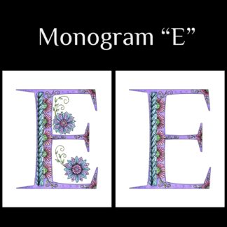 Printable Monogram  - "E" - Pink, Purple, Blue