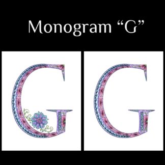 Printable Monogram  - "G" - Pink, Purple, Blue