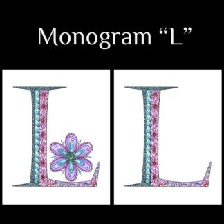 Printable Monogram  - "L" - Pink, Purple, Blue