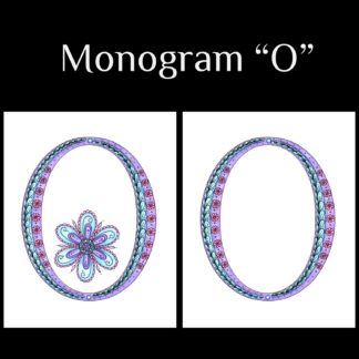 Printable Monogram  - "O" - Pink, Purple, Blue